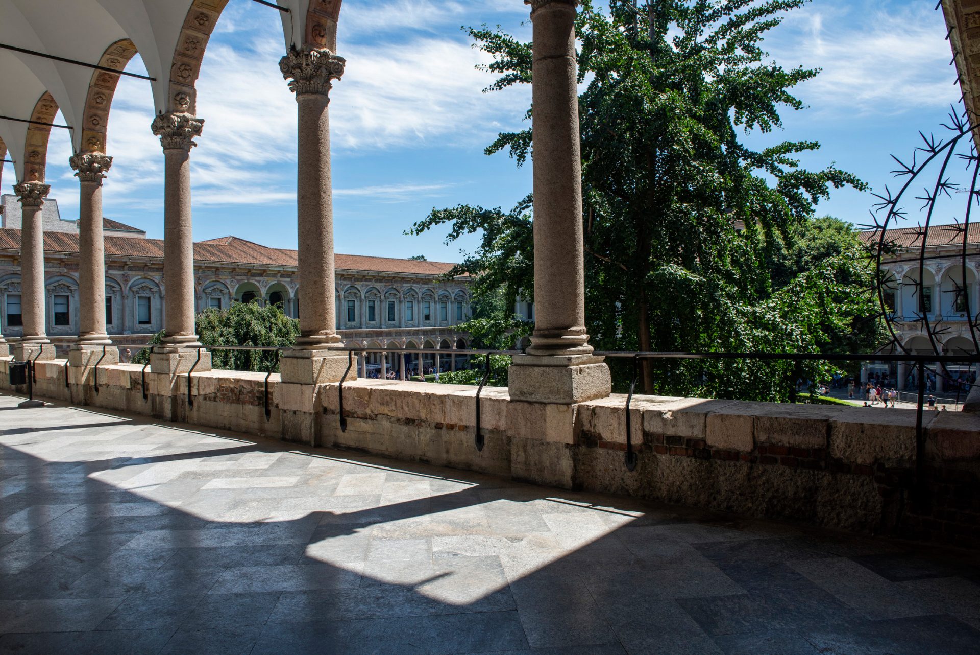 A detail of the Ca' Granda, the main seat of the University of Milan.