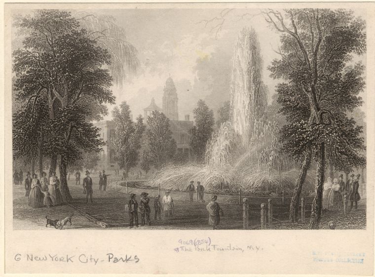 The park fountain, N.Y.